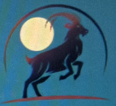 Cal Coast Goat emblem: a goat before a full moon
